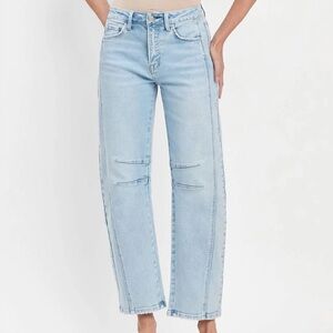 Flying Monkey Women's Light Wash Barrel Jeans